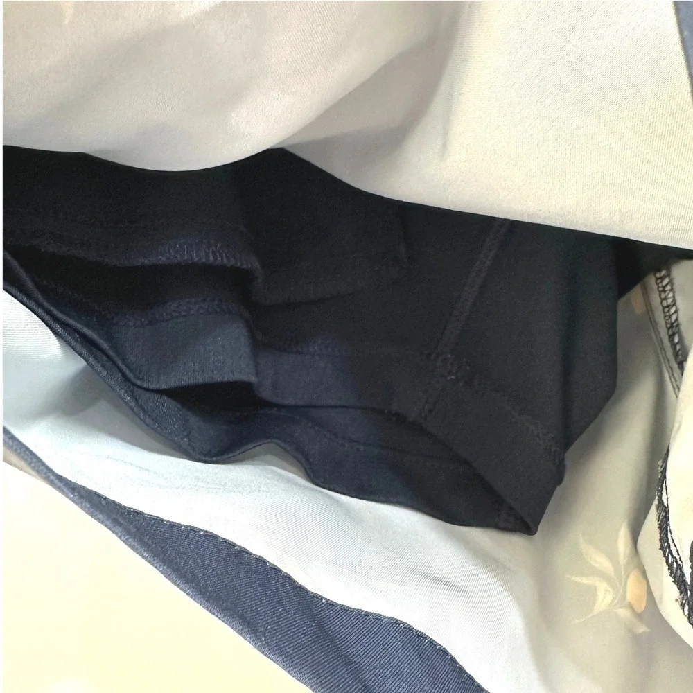Abercrombie & Fitch Mens‎ Navy Lemon Print Swim Trunks Large Stretch Mesh Liner